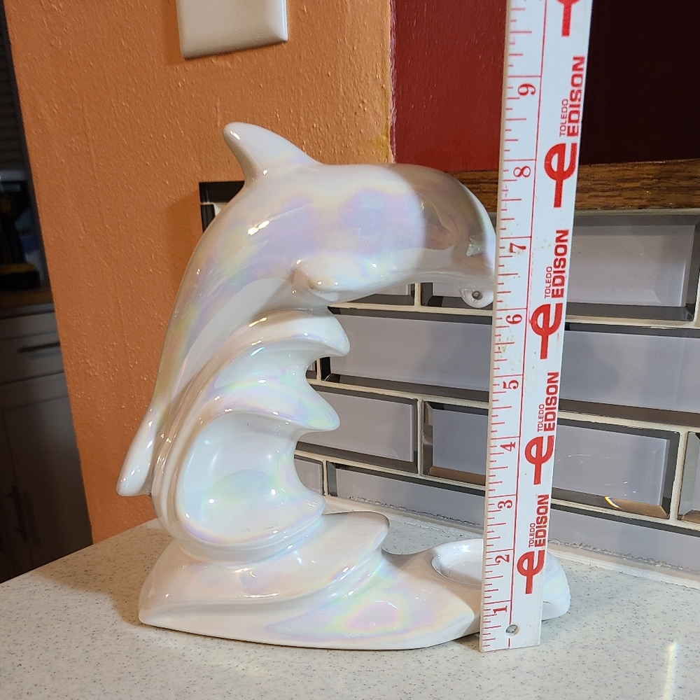 Ceramic Dolphin Shimmery Pearl Poland Made - Picture 11 of 16